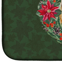 Load image into Gallery viewer, Shar Pei Puppy Poinsetta Wreath Dish Drying Mat – Absorbent, Artistic Kitchen Essentials CK1585DDM