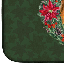 Load image into Gallery viewer, Sheltie Poinsetta Wreath Dish Drying Mat – Absorbent, Artistic Kitchen Essentials CK1586DDM