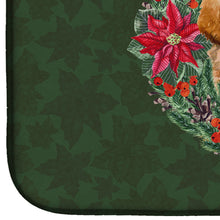 Load image into Gallery viewer, Tibetan Mastiff Poinsetta Wreath Dish Drying Mat – Absorbent, Artistic Kitchen Essentials CK1587DDM