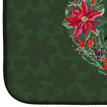 Load image into Gallery viewer, Miniature Pinscher #2 Poinsetta Wreath Dish Drying Mat – Absorbent, Artistic Kitchen Essentials CK1590DDM