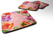 Load image into Gallery viewer, Poppy Flowers Coasters - Set of 4 Lightweight Foam, Absorbent Drink Coasters
