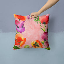 Load image into Gallery viewer, Poppy Flowers Throw Pillow - 14x14 Decorative Pillow – Art for Your Home &amp; Patio CK1701PW1414