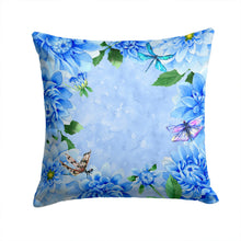 Load image into Gallery viewer, Blue Dahlias Throw Pillow - 14x14 Decorative Pillow – Art for Your Home &amp; Patio CK1705PW1414