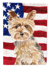 Load image into Gallery viewer, Patriotic USA Fox Terrier Flag Canvas House Size CK1706CHF