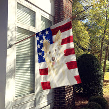 Load image into Gallery viewer, Patriotic USA White Collie Flag Canvas House Size CK1708CHF