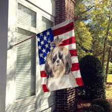 Load image into Gallery viewer, Patriotic USA Shih Tzu Flag Canvas House Size CK1715CHF