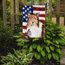 Load image into Gallery viewer, Patriotic USA Sheltie Garden Flag - Outdoor Decorative Yard Flag CK1716GF