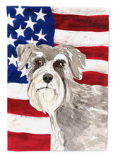 Load image into Gallery viewer, Patriotic USA Schnauzer #1 Flag Canvas House Size CK1718CHF