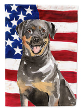 Load image into Gallery viewer, Patriotic USA Rottweiler Flag Canvas House Size CK1720CHF