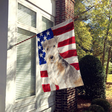 Load image into Gallery viewer, Patriotic USA Lakeland Terrier Flag Canvas House Size CK1725CHF