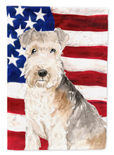 Load image into Gallery viewer, Patriotic USA Lakeland Terrier Flag Canvas House Size CK1725CHF