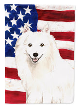 Load image into Gallery viewer, Patriotic USA Japanese Spitz Garden Flag - Outdoor Decorative Yard Flag CK1727GF