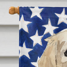 Load image into Gallery viewer, Patriotic USA Golden Retriever Flag Canvas House Size CK1730CHF
