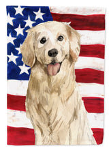 Load image into Gallery viewer, Patriotic USA Golden Retriever Flag Canvas House Size CK1730CHF