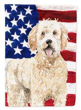 Load image into Gallery viewer, Patriotic USA Goldendoodle Flag Canvas House Size CK1731CHF