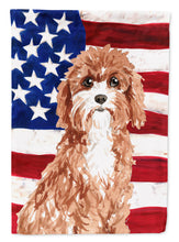 Load image into Gallery viewer, Patriotic USA Cavapoo Flag Canvas House Size CK1733CHF