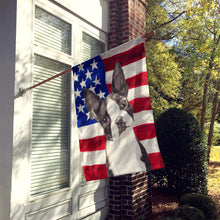 Load image into Gallery viewer, Patriotic USA Boston Terrier Flag Canvas House Size CK1738CHF