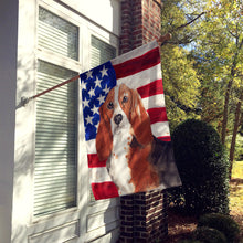Load image into Gallery viewer, Patriotic USA Basset Hound Flag Canvas House Size CK1742CHF