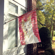 Load image into Gallery viewer, Love a White Collie Flag Canvas House Size CK1745CHF