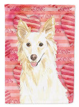 Load image into Gallery viewer, Love a White Collie Flag Canvas House Size CK1745CHF
