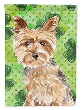 Load image into Gallery viewer, Shamrocks Yorkie Yorkshire Terrier Flag Canvas House Size CK1780CHF