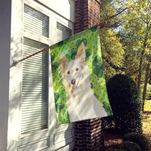 Load image into Gallery viewer, Shamrocks White Collie Flag Canvas House Size CK1782CHF