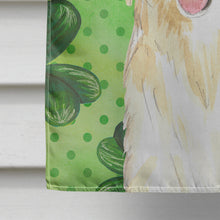 Load image into Gallery viewer, Shamrocks White Collie Flag Canvas House Size CK1782CHF