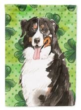 Load image into Gallery viewer, Shamrocks Bernese Mountain Dog Garden Flag - Outdoor Decorative Yard Flag CK1815GF