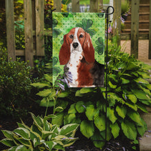 Load image into Gallery viewer, Shamrocks Basset Hound Garden Flag - Outdoor Decorative Yard Flag CK1816GF