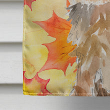 Load image into Gallery viewer, Fall Leaves Yorkie Yorkshire Terrier Flag Canvas House Size CK1817CHF