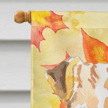 Load image into Gallery viewer, Fall Leaves Fox Terrier Flag Canvas House Size CK1818CHF