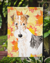 Load image into Gallery viewer, Fall Leaves Fox Terrier Garden Flag - Outdoor Decorative Yard Flag CK1818GF