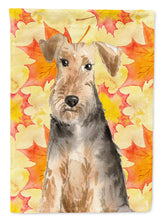 Load image into Gallery viewer, Fall Leaves Welsh Terrier Flag Canvas House Size CK1821CHF