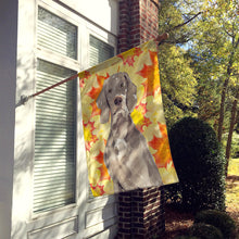 Load image into Gallery viewer, Fall Leaves Weimaraner Flag Canvas House Size CK1822CHF