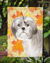 Load image into Gallery viewer, Fall Leaves Shih Tzu Puppy Garden Flag - Outdoor Decorative Yard Flag CK1825GF