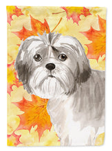 Load image into Gallery viewer, Fall Leaves Shih Tzu Puppy Garden Flag - Outdoor Decorative Yard Flag CK1825GF