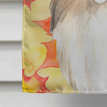 Load image into Gallery viewer, Fall Leaves Sheltie Flag Canvas House Size CK1827CHF