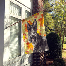 Load image into Gallery viewer, Fall Leaves Scottish Terrier Flag Canvas House Size CK1828CHF