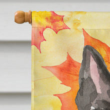 Load image into Gallery viewer, Fall Leaves Scottish Terrier Flag Canvas House Size CK1828CHF
