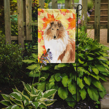 Load image into Gallery viewer, Fall Leaves Rough Collie Garden Flag - Outdoor Decorative Yard Flag CK1830GF