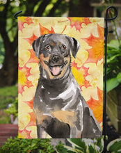 Load image into Gallery viewer, Fall Leaves Rottweiler Garden Flag - Outdoor Decorative Yard Flag CK1831GF