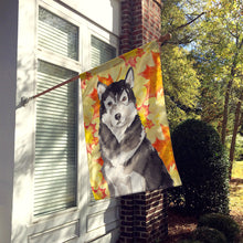 Load image into Gallery viewer, Fall Leaves Alaskan Malamute Flag Canvas House Size CK1835CHF