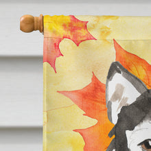 Load image into Gallery viewer, Fall Leaves Alaskan Malamute Flag Canvas House Size CK1835CHF