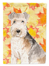 Load image into Gallery viewer, Fall Leaves Lakeland Terrier Flag Canvas House Size CK1836CHF