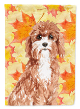 Load image into Gallery viewer, Fall Leaves Cavapoo Garden Flag - Outdoor Decorative Yard Flag CK1844GF