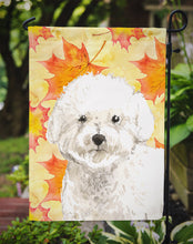 Load image into Gallery viewer, Fall Leaves Bichon Frise Garden Flag - Outdoor Decorative Yard Flag CK1851GF