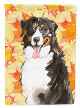 Load image into Gallery viewer, Fall Leaves Bernese Mountain Dog Flag Canvas House Size CK1852CHF