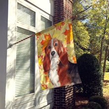 Load image into Gallery viewer, Fall Leaves Basset Hound Flag Canvas House Size CK1853CHF