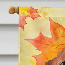 Load image into Gallery viewer, Fall Leaves Basset Hound Flag Canvas House Size CK1853CHF
