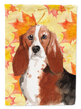 Load image into Gallery viewer, Fall Leaves Basset Hound Garden Flag - Outdoor Decorative Yard Flag CK1853GF